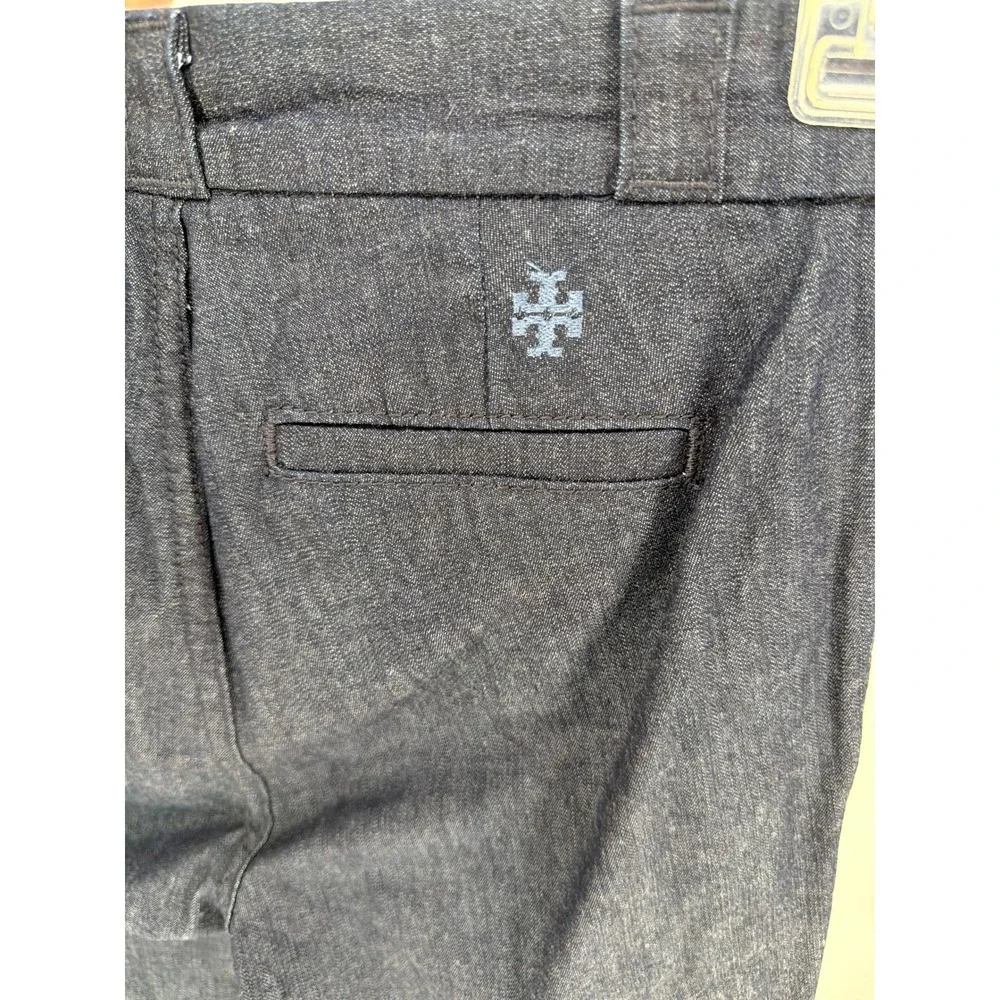 Tory Burch Dress Pants Women 23 Blue Short and Sweet Ankle Trousers Career Denim